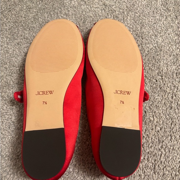 J. Crew Red Flats with Bow - Picture 4 of 4